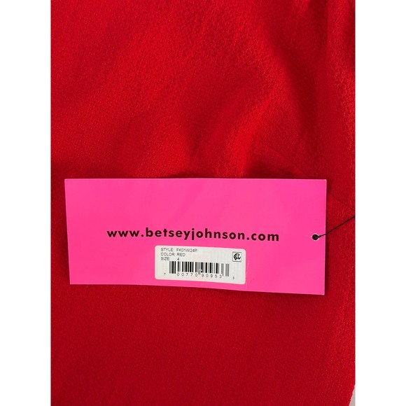 Betsey Johnson Red Flutter Sleeve Square Neck Mini Sheath Dress Size 4 NWT - Picture 11 of 14